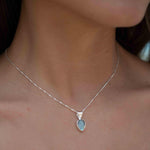 Labradorite, Aqua Chalcedony, Rose Quartz, Moonstone ~ Tear Drop ~ Sterling Silver ~ Charm ~ Layered ~ minimalist ~ delicate MN0