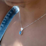 Labradorite, Aqua Chalcedony, Rose Quartz, Moonstone ~ Tear Drop ~ Sterling Silver ~ Charm ~ Layered ~ minimalist ~ delicate MN0