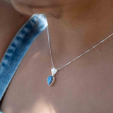 Labradorite, Aqua Chalcedony, Rose Quartz, Moonstone ~ Tear Drop ~ Sterling Silver ~ Charm ~ Layered ~ minimalist ~ delicate MN0