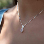 Labradorite, Aqua Chalcedony, Rose Quartz, Moonstone ~ Tear Drop ~ Sterling Silver ~ Charm ~ Layered ~ minimalist ~ delicate MN0