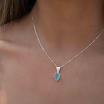Labradorite, Aqua Chalcedony, Rose Quartz, Moonstone ~ Tear Drop ~ Sterling Silver ~ Charm ~ Layered ~ minimalist ~ delicate MN0