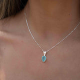 Labradorite, Aqua Chalcedony, Rose Quartz, Moonstone ~ Tear Drop ~ Sterling Silver ~ Charm ~ Layered ~ minimalist ~ delicate MN0