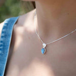 Labradorite, Aqua Chalcedony, Rose Quartz, Moonstone ~ Tear Drop ~ Sterling Silver ~ Charm ~ Layered ~ minimalist ~ delicate MN0
