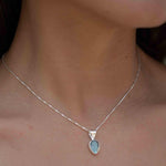 Labradorite, Aqua Chalcedony, Rose Quartz, Moonstone ~ Tear Drop ~ Sterling Silver ~ Charm ~ Layered ~ minimalist ~ delicate MN0