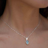 Labradorite, Aqua Chalcedony, Rose Quartz, Moonstone ~ Tear Drop ~ Sterling Silver ~ Charm ~ Layered ~ minimalist ~ delicate MN0