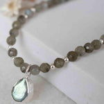 Labradorite Bead Necklace~ Sterling Silver 925 ~ Handmade ~ Bohemian ~ Gypsy ~Boho ~Necklace MN0