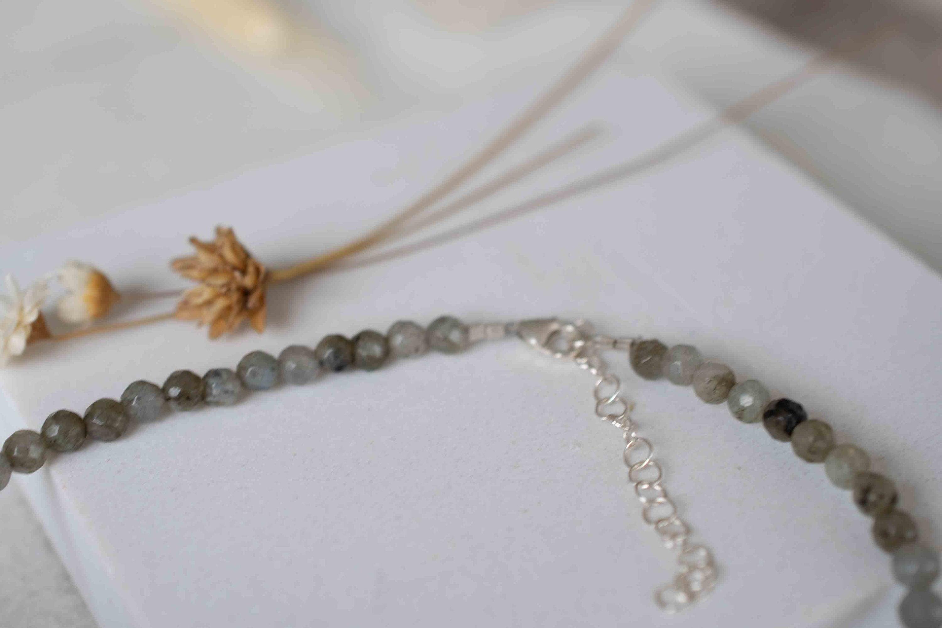 Labradorite Bead Necklace~ Sterling Silver 925 ~ Handmade ~ Bohemian ~ Gypsy ~Boho ~Necklace MN0