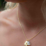 Labradorite, Copper Turquoise or Moonstone Necklace ~ Charm ~ Gold plated 18k ~ Bohemian ~ Nugget ~ MN114