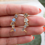 Labradorite Ear Climber Earrings ~ 18k Gold Plated ~ ME064 - Maresia Jewelry