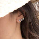 Labradorite Ear Climber Earrings ~ 18k Gold Plated ~ ME064 - Maresia Jewelry