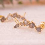 Labradorite Ear Climber Earrings ~ 18k Gold Plated ~ ME064 - Maresia Jewelry