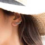 Labradorite Ear Climber Earrings ~ 18k Gold Plated ~ ME064 - Maresia Jewelry