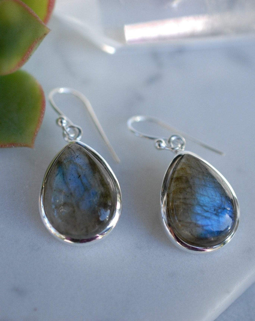 Labradorite Earrings ~ Sterling Silver 925 ~ME001 - Maresia Jewelry