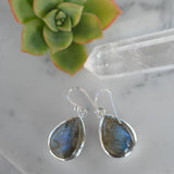 Labradorite Earrings ~ Sterling Silver 925 ~ME001 - Maresia Jewelry
