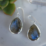 Labradorite Earrings ~ Sterling Silver 925 ~ME001 - Maresia Jewelry