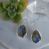 Labradorite Earrings ~ Sterling Silver 925 ~ME001 - Maresia Jewelry