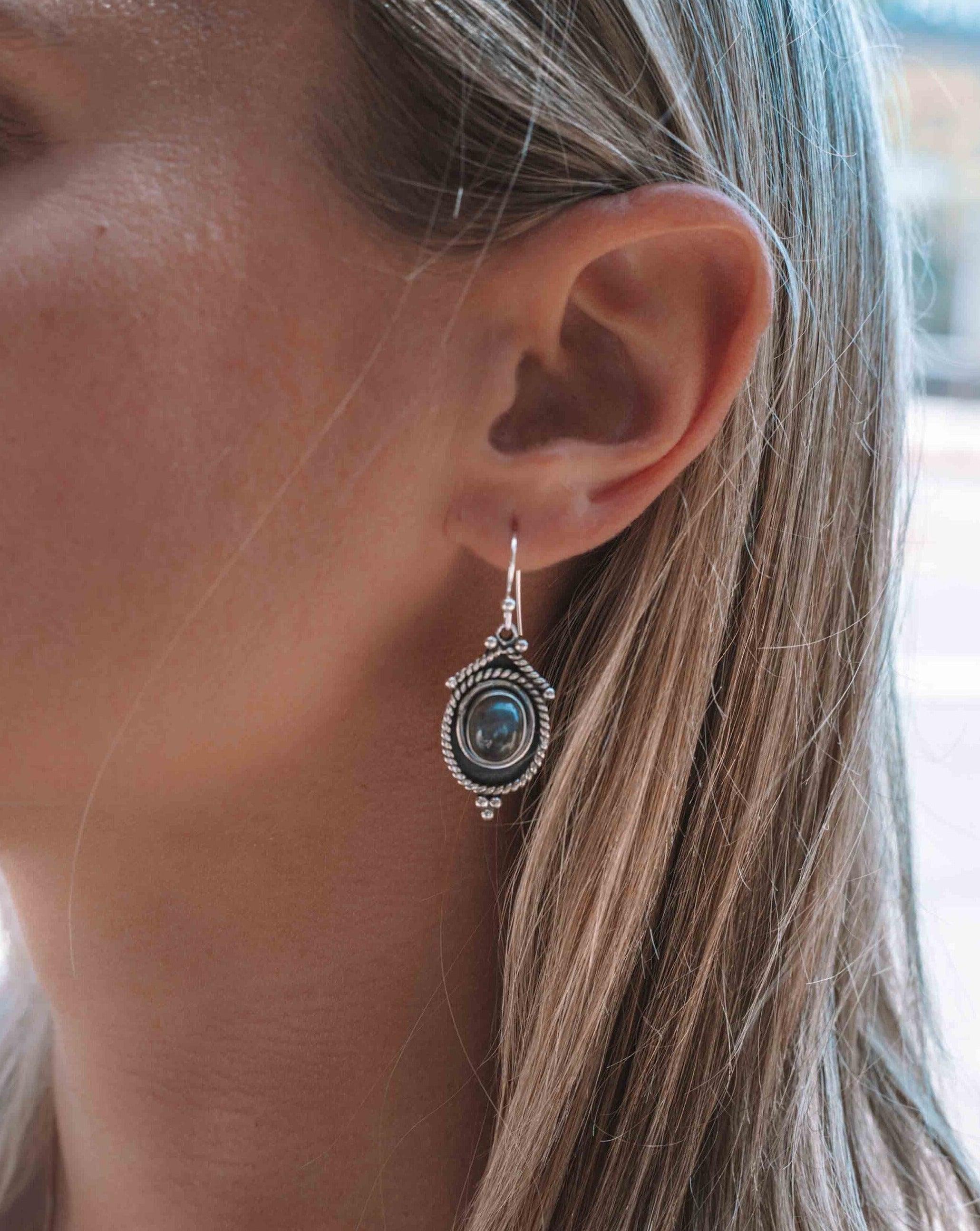 Labradorite Earrings ~ Sterling Silver 925 ~ Bohemian ~ Gemstone ~ Dangle ~ Handmade ~ Jewelry ~ Gift for her ~Maresi ~Boho~Tear Drop~ME002