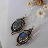 Labradorite Earrings ~ Sterling Silver 925 ~ Bohemian ~ Gemstone ~ Dangle ~ Handmade ~ Jewelry ~ Gift for her ~Maresi ~Boho~Tear Drop~ME002
