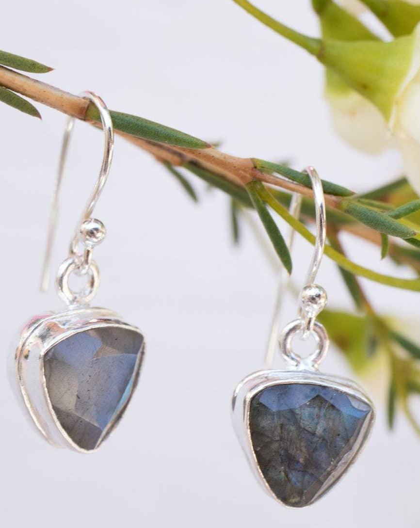 Labradorite Earrings ~ Sterling Silver 925 ~ME005 - Maresia Jewelry
