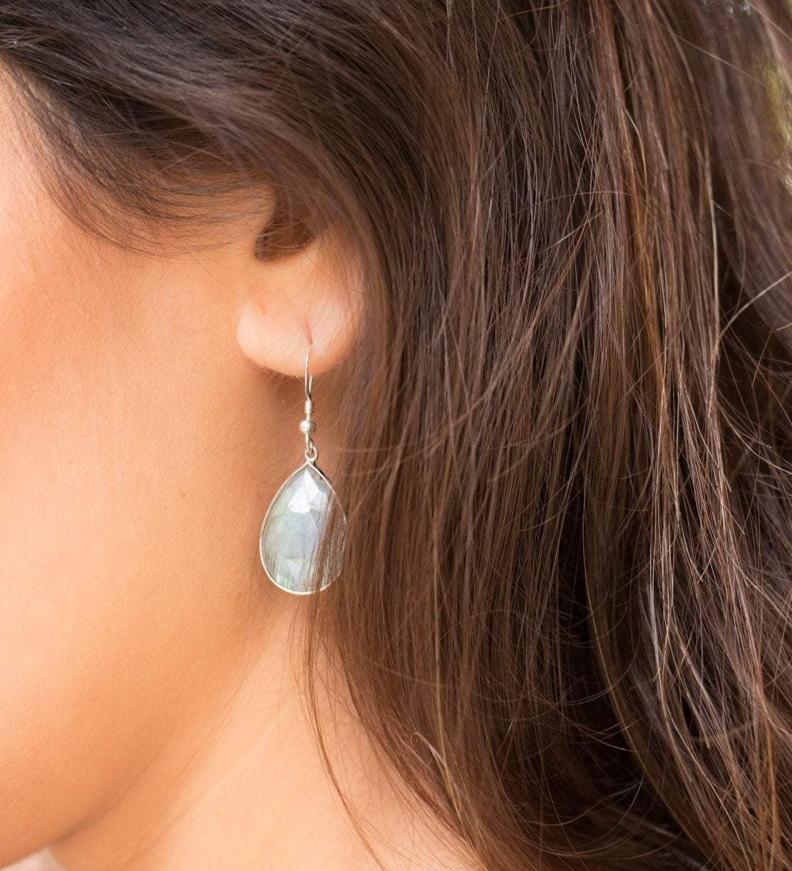 Labradorite Earrings ~ Sterling Silver 925 ~ME086 - Maresia Jewelry