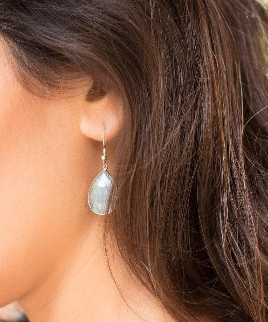 Labradorite Earrings ~ Sterling Silver 925 ~ME086 - Maresia Jewelry