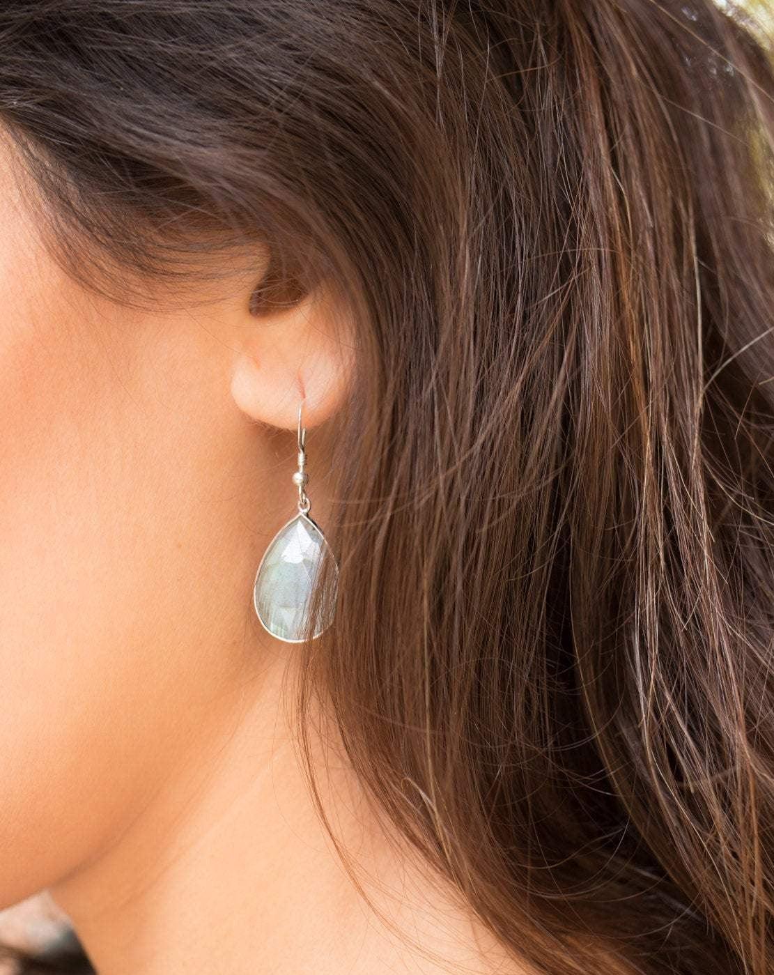 Labradorite Earrings ~ Sterling Silver 925 ~ME086 - Maresia Jewelry