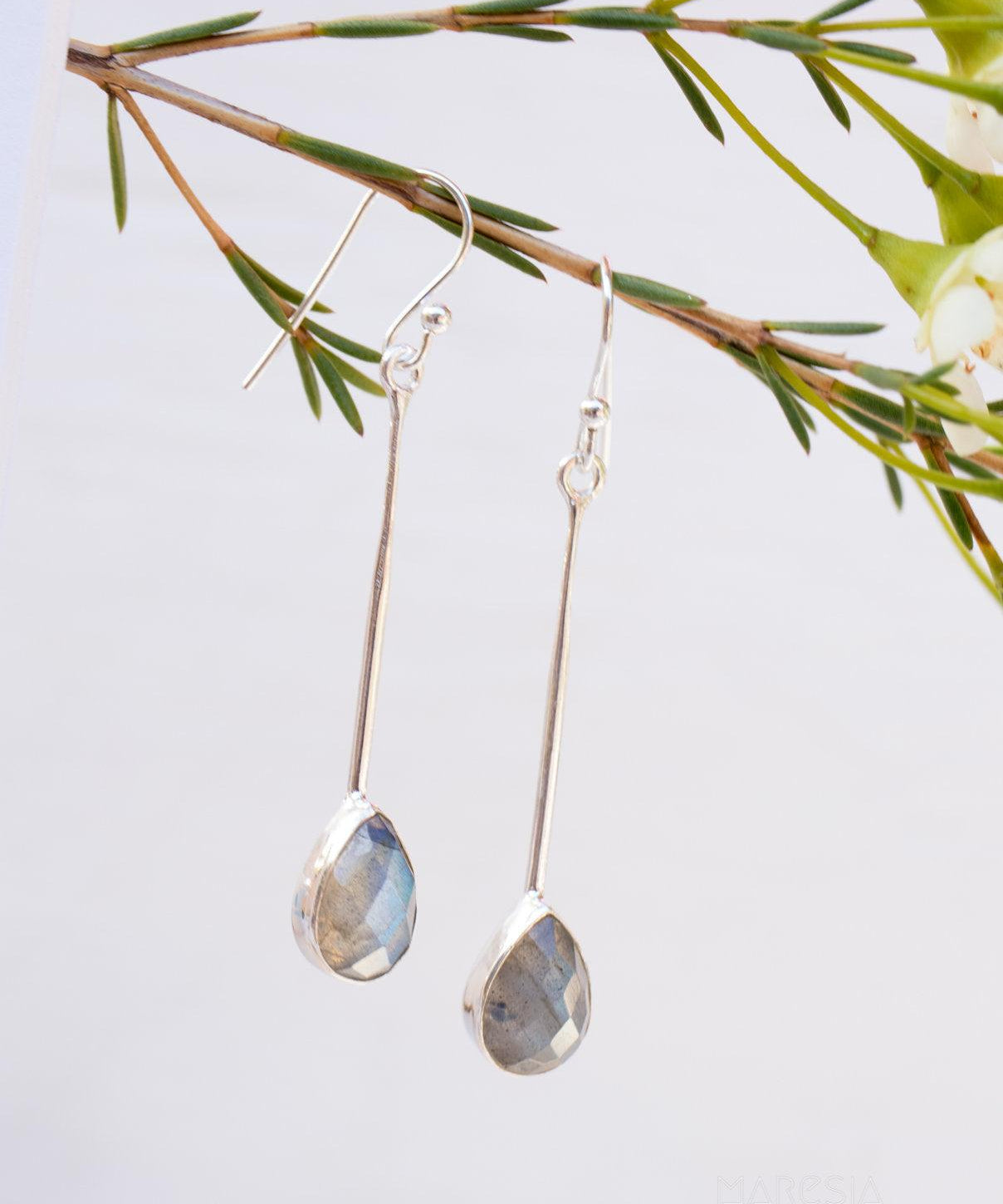 Labradorite Earrings ~ Sterling Silver 925 ~ME137 - Maresia Jewelry