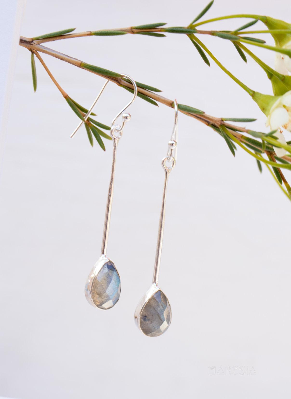 Labradorite Earrings ~ Sterling Silver 925 ~ME137 - Maresia Jewelry