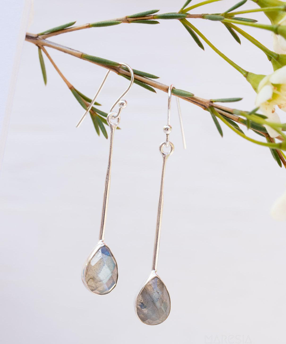 Labradorite Earrings ~ Sterling Silver 925 ~ME137 - Maresia Jewelry