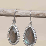 Labradorite Earrings ~ Sterling Silver 925 ~ Bohemian ~ Gemstone ~ Dangle ~ Handmade ~ Jewelry ~ Gift for her ~Maresi ~Boho~Tear Drop~ME197