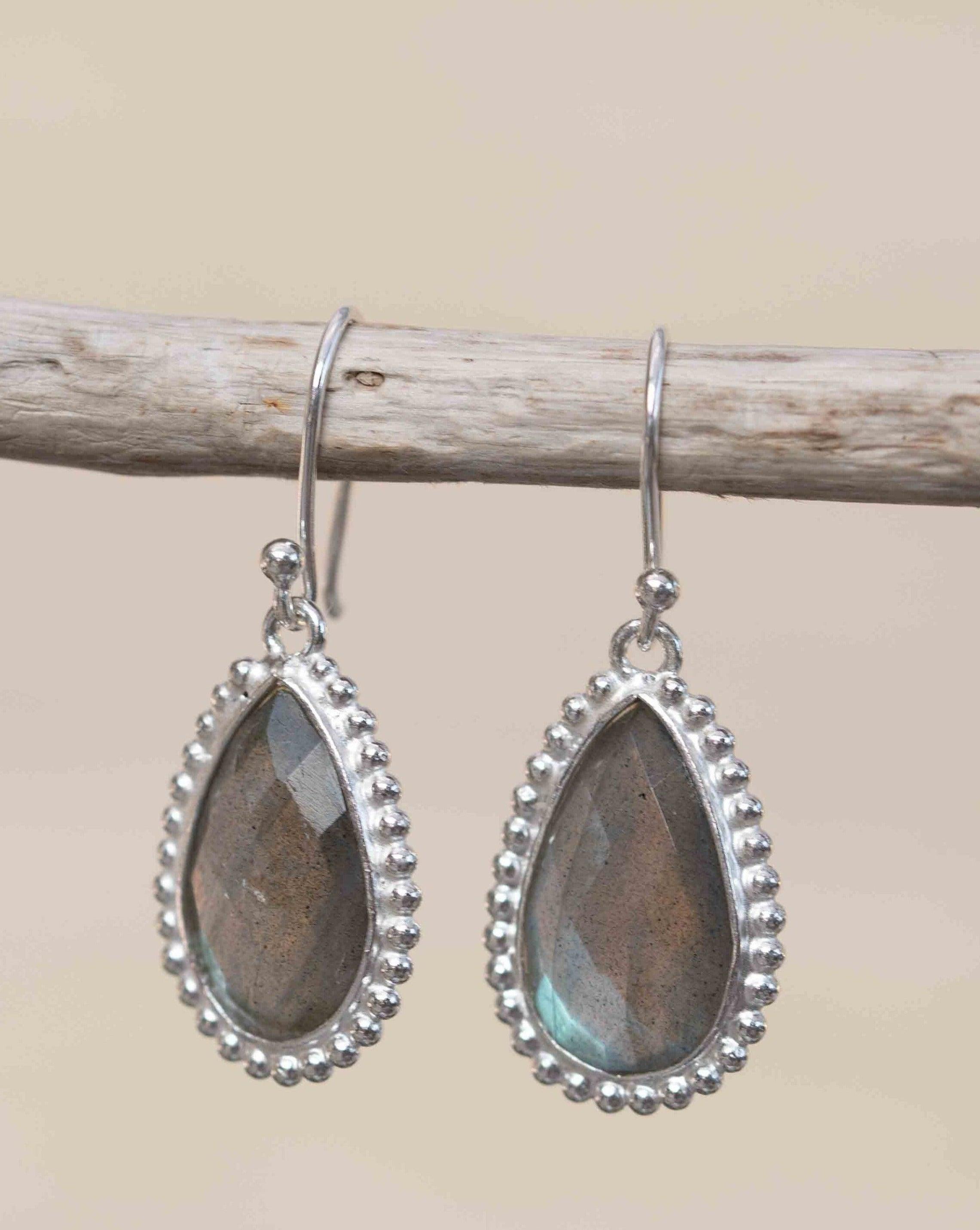 Labradorite Earrings ~ Sterling Silver 925 ~ Bohemian ~ Gemstone ~ Dangle ~ Handmade ~ Jewelry ~ Gift for her ~Maresi ~Boho~Tear Drop~ME197
