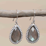 Labradorite Earrings ~ Sterling Silver 925 ~ Bohemian ~ Gemstone ~ Dangle ~ Handmade ~ Jewelry ~ Gift for her ~Maresi ~Boho~Tear Drop~ME197