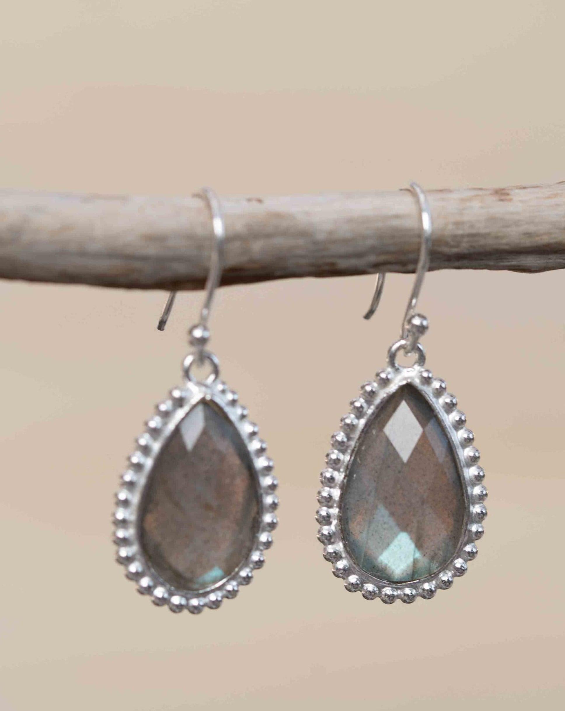 Labradorite Earrings ~ Sterling Silver 925 ~ Bohemian ~ Gemstone ~ Dangle ~ Handmade ~ Jewelry ~ Gift for her ~Maresi ~Boho~Tear Drop~ME197