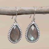 Labradorite Earrings ~ Sterling Silver 925 ~ Bohemian ~ Gemstone ~ Dangle ~ Handmade ~ Jewelry ~ Gift for her ~Maresi ~Boho~Tear Drop~ME197