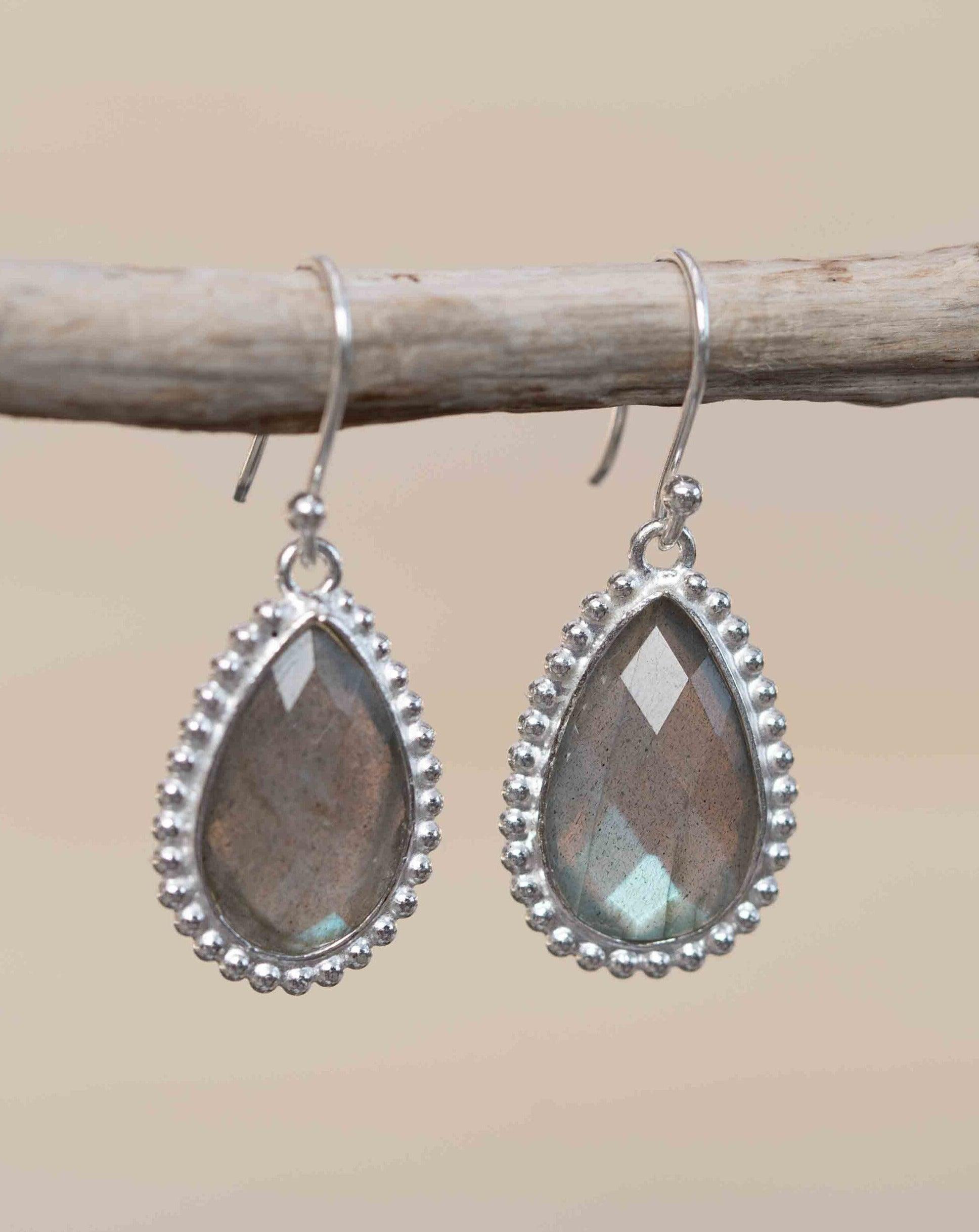 Labradorite Earrings ~ Sterling Silver 925 ~ Bohemian ~ Gemstone ~ Dangle ~ Handmade ~ Jewelry ~ Gift for her ~Maresi ~Boho~Tear Drop~ME197