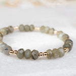 Labradorite Elastic Bracelet ~ Gold Filled or Sterling Silver ~ MB020 - Maresia Jewelry