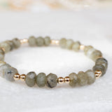 Labradorite Elastic Bracelet ~ Gold Filled or Sterling Silver ~ MB020 - Maresia Jewelry