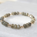 Labradorite Elastic Bracelet ~ Gold Filled or Sterling Silver ~ MB020 - Maresia Jewelry