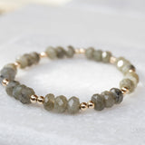 Labradorite Elastic Bracelet ~ Gold Filled or Sterling Silver ~ MB020 - Maresia Jewelry