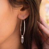 Labradorite Hoop Earrings ~ Sterling Silver or 14k Gold Filled  ~ Jewelry  ~ Natural ~ Organic ~ Everyday  Boho ~ Hippie ~ Circle ~ ME053