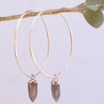Labradorite Hoop Earrings ~ Sterling Silver or 14k Gold Filled  ~ Jewelry  ~ Natural ~ Organic ~ Everyday  Boho ~ Hippie ~ Circle ~ ME053