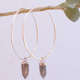 Labradorite Hoop Earrings ~ Sterling Silver or 14k Gold Filled  ~ Jewelry  ~ Natural ~ Organic ~ Everyday  Boho ~ Hippie ~ Circle ~ ME053