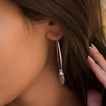 Labradorite Hoop Earrings ~ Sterling Silver or 14k Gold Filled  ~ Jewelry  ~ Natural ~ Organic ~ Everyday  Boho ~ Hippie ~ Circle ~ ME053