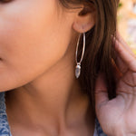 Labradorite Hoop Earrings ~ Sterling Silver or 14k Gold Filled  ~ Jewelry  ~ Natural ~ Organic ~ Everyday  Boho ~ Hippie ~ Circle ~ ME053