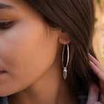Labradorite Hoop Earrings ~ Sterling Silver or 14k Gold Filled  ~ Jewelry  ~ Natural ~ Organic ~ Everyday  Boho ~ Hippie ~ Circle ~ ME053