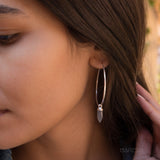 Labradorite Hoop Earrings ~ Sterling Silver or 14k Gold Filled  ~ Jewelry  ~ Natural ~ Organic ~ Everyday  Boho ~ Hippie ~ Circle ~ ME053