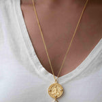 Labradorite, Moonstone or Aqua Chalcedony Meditation Peace Yoga Necklace ~ Charm ~ Gold plated 18k ~ Bohemian ~ Cubic zirconia ~ MN117