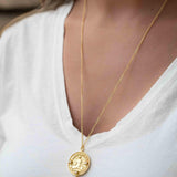Labradorite, Moonstone or Aqua Chalcedony Meditation Peace Yoga Necklace ~ Charm ~ Gold plated 18k ~ Bohemian ~ Cubic zirconia ~ MN117