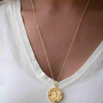 Labradorite, Moonstone or Aqua Chalcedony Meditation Peace Yoga Necklace ~ Charm ~ Gold plated 18k ~ Bohemian ~ Cubic zirconia ~ MN119