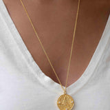 Labradorite, Moonstone or Aqua Chalcedony Meditation Peace Yoga Necklace ~ Charm ~ Gold plated 18k ~ Bohemian ~ Cubic zirconia ~ MN119